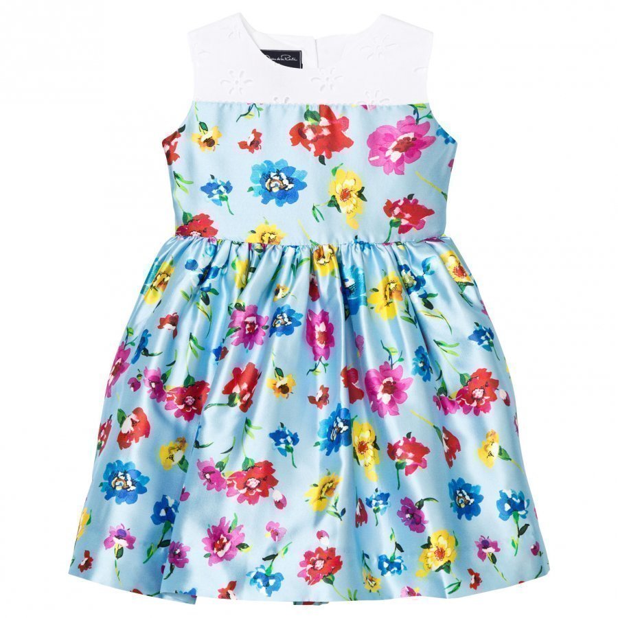 Oscar De La Renta Scattered Flower Mikado Party Dress Juhlamekko