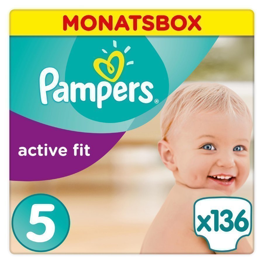 Pampers Active Fit Koko 5 11 25 Kg Kuukausipakkaus 136 Kpl