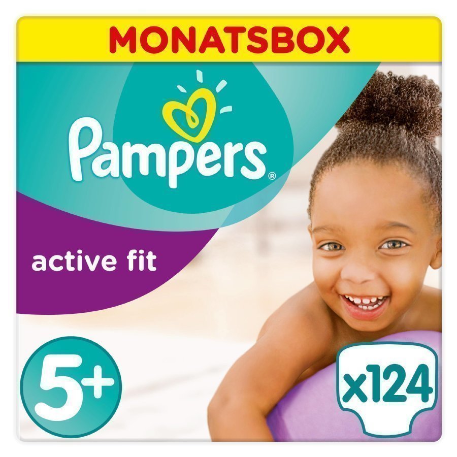 Pampers Active Fit Koko 5+ 13 27 Kg Kuukausipakkaus 124 Kpl