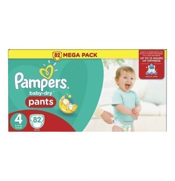 Pampers Baby-Dry 4 8-15 Kg Housuvaippa Megapakkaus 82 Kpl