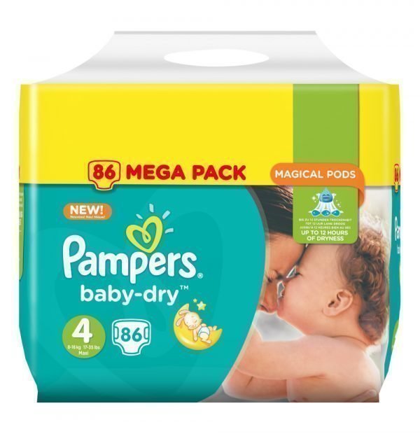 Pampers Baby-Dry 4 8-16 Kg Teippivaippa Megapakkaus 86 Kpl