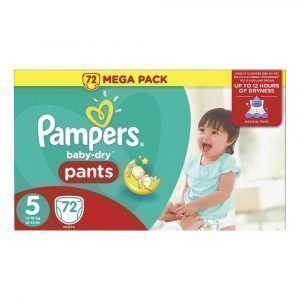 Pampers Baby-Dry 5 12-18 Kg Housuvaippa Megapakkaus 72 Kpl