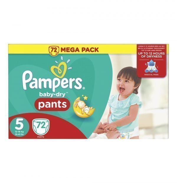Pampers Baby-Dry 5 12-18 Kg Housuvaippa Megapakkaus 72 Kpl