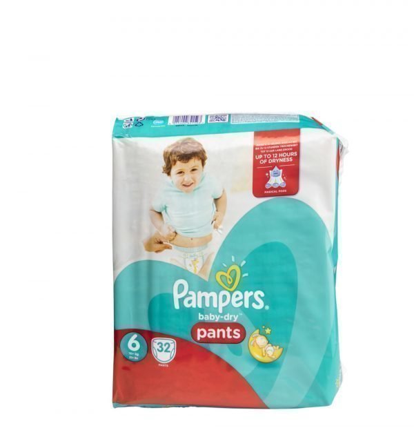 Pampers Baby-Dry 6 16+ Kg Housuvaippa 32 Kpl