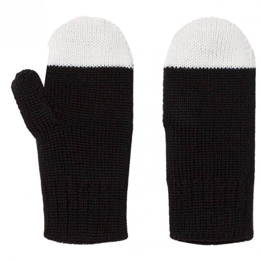 Papu Kivi Mittens Black/White Fleece Lapaset