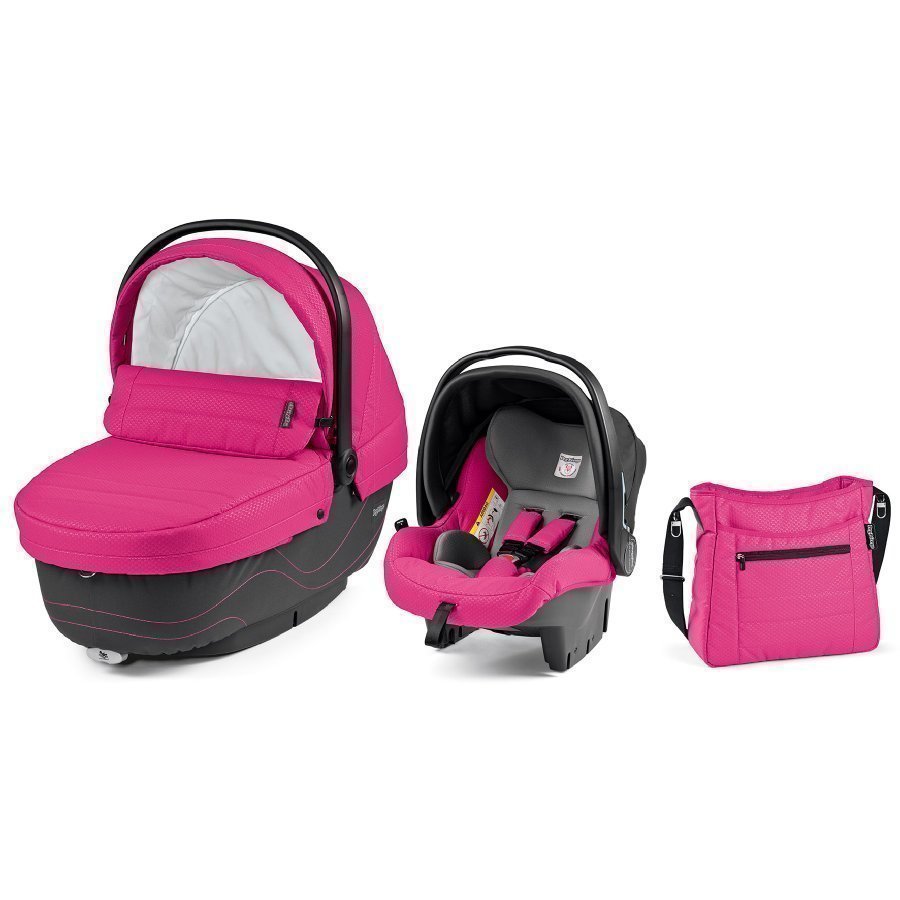 Peg Perego Set Xl Vaunukoppa Turvakaukalo Hoitolaukku Bloom Pink