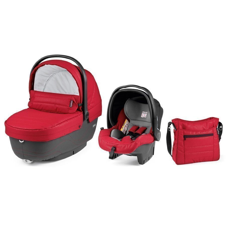 Peg Perego Set Xl Vaunukoppa Turvakaukalo Hoitolaukku Bloom Red