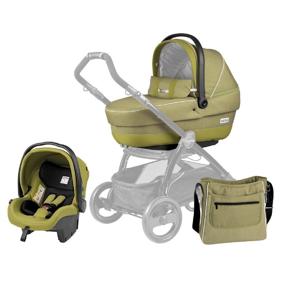 Peg Perego Set Xl Vaunukoppa Turvakaukalo Hoitolaukku Green Tea