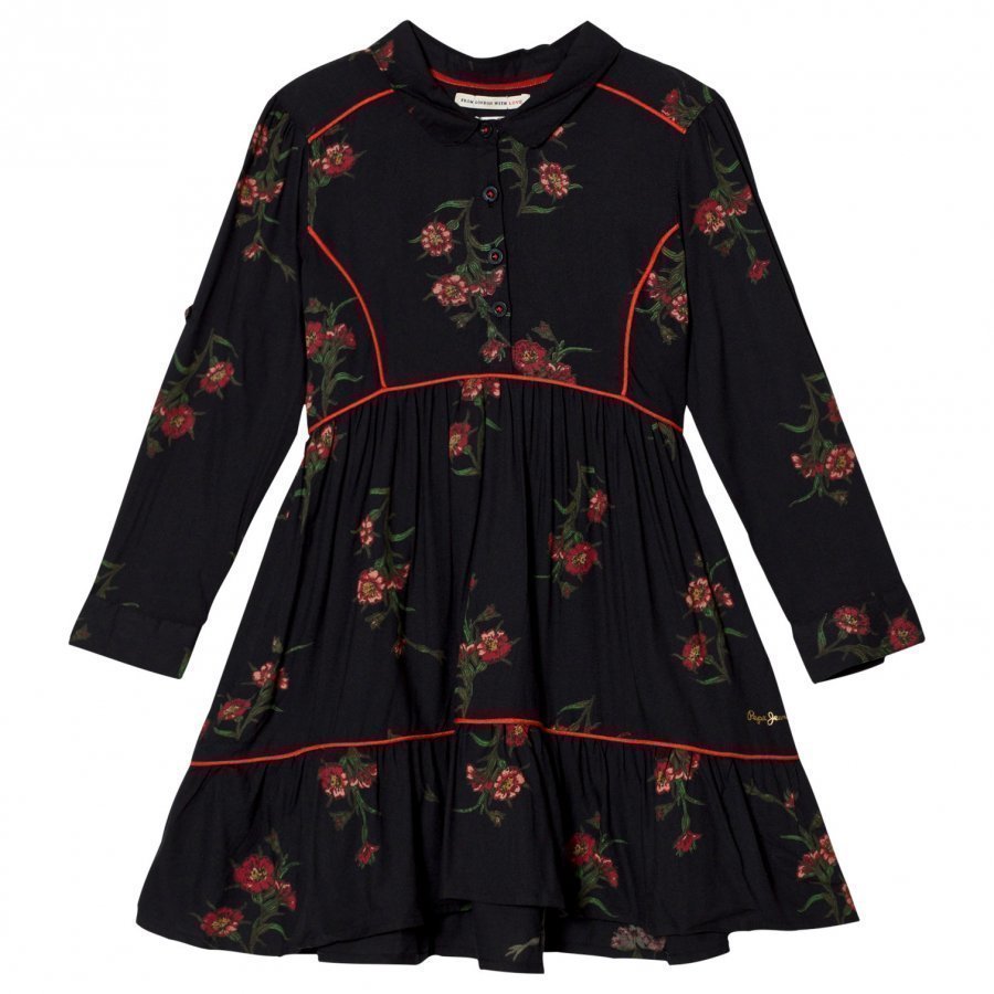 Pepe Jeans Black Floral Print Dress Mekko