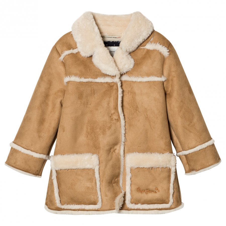 Pepe Jeans Camel Shearling Coat Turkis