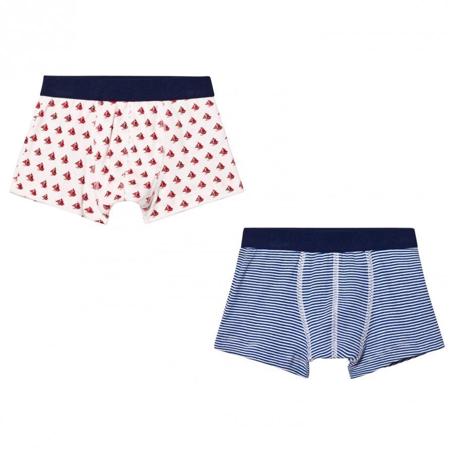 Petit Bateau Blue And Red Boxers 2 Pack Bokserit