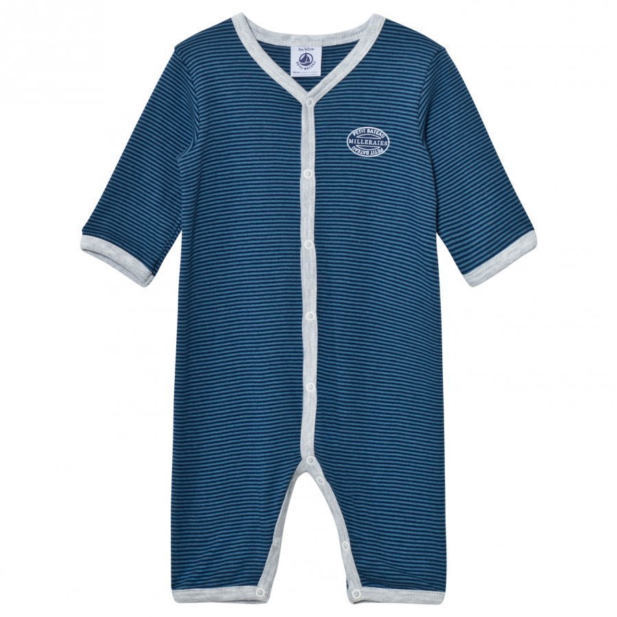 Petit Bateau Blue Striped One-Piece Body