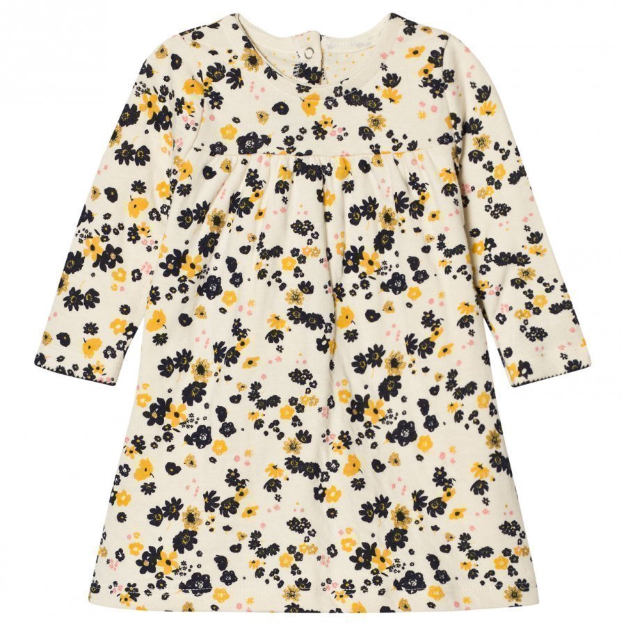 Petit Bateau Creme Floral Dress Mekko