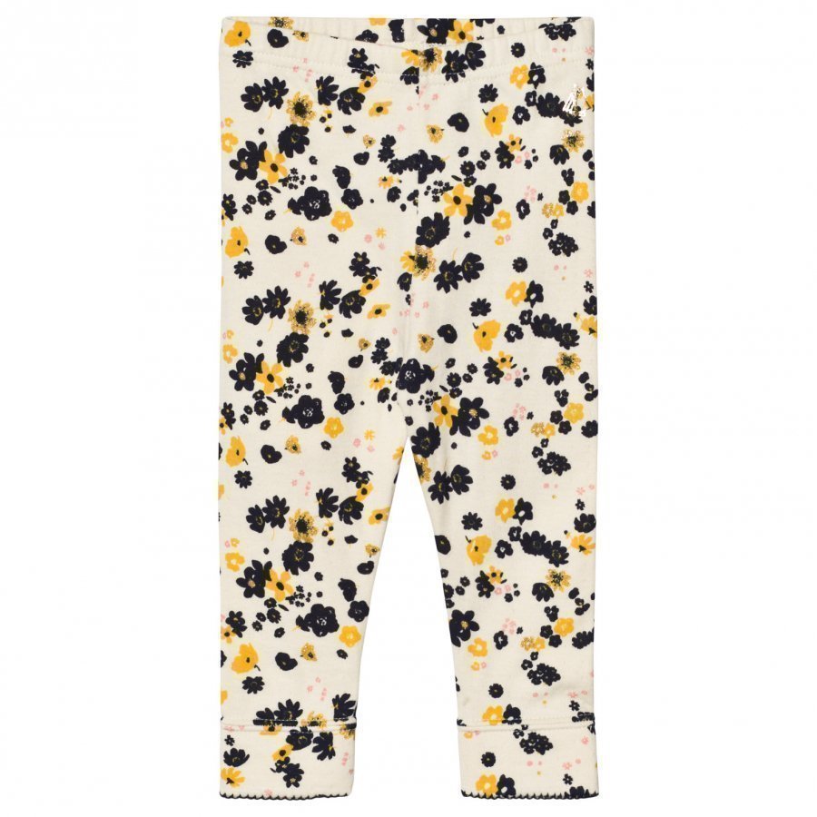 Petit Bateau Creme Floral Leggings Legginsit