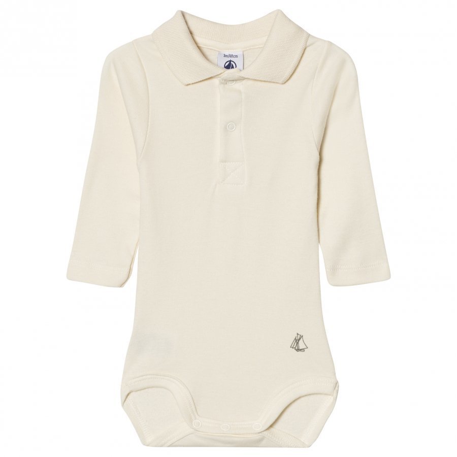 Petit Bateau Creme Polo Baby Body