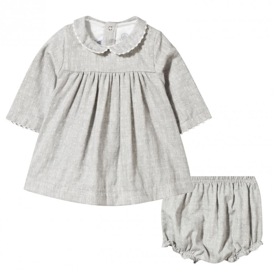 Petit Bateau Dress + Bloomers Gris Chine Mekko