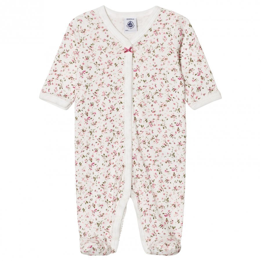 Petit Bateau Floral Print Footed Baby Body