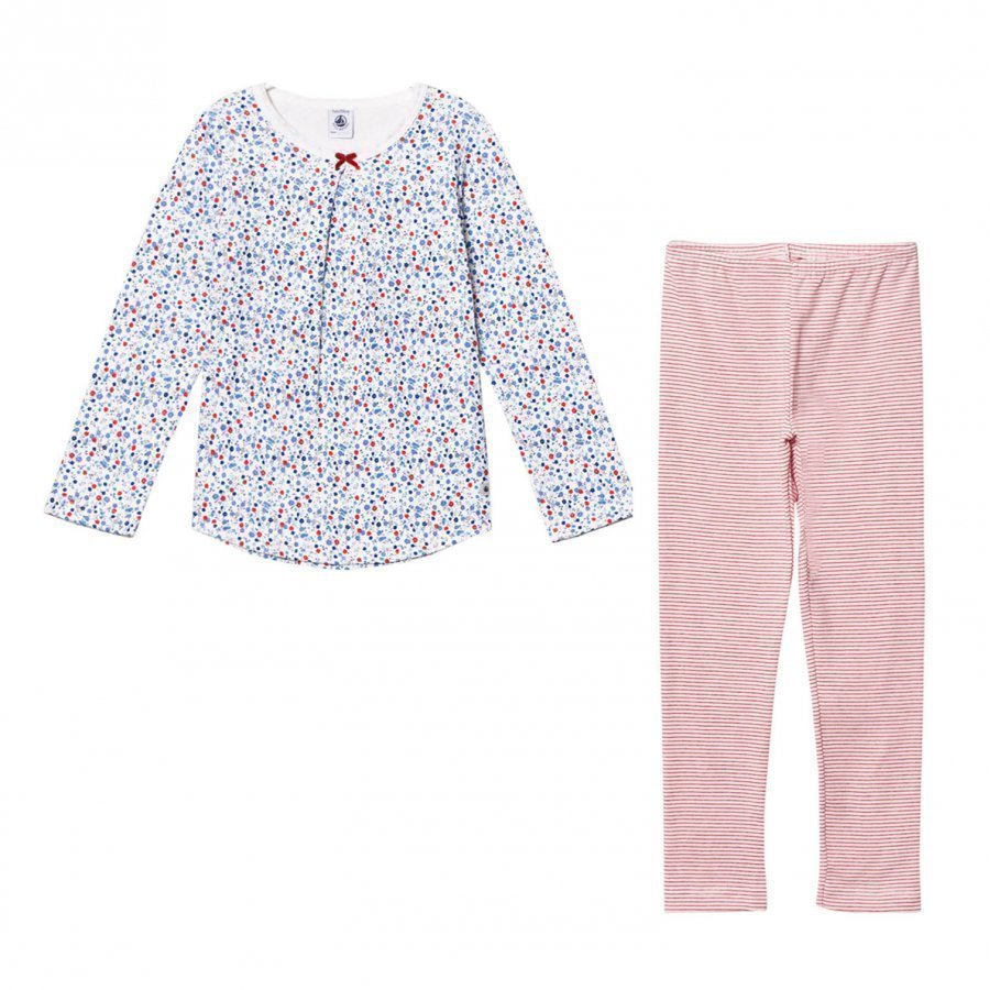 Petit Bateau Flower Print And Striped Pyjamas Yöpuku