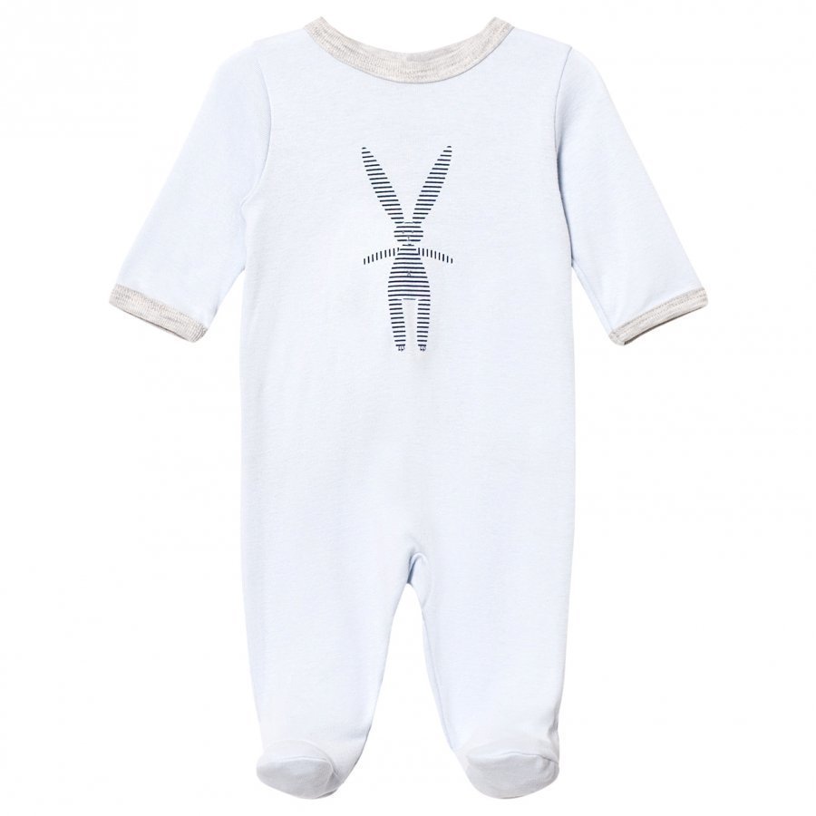 Petit Bateau Footed Baby Body Light Blue Body