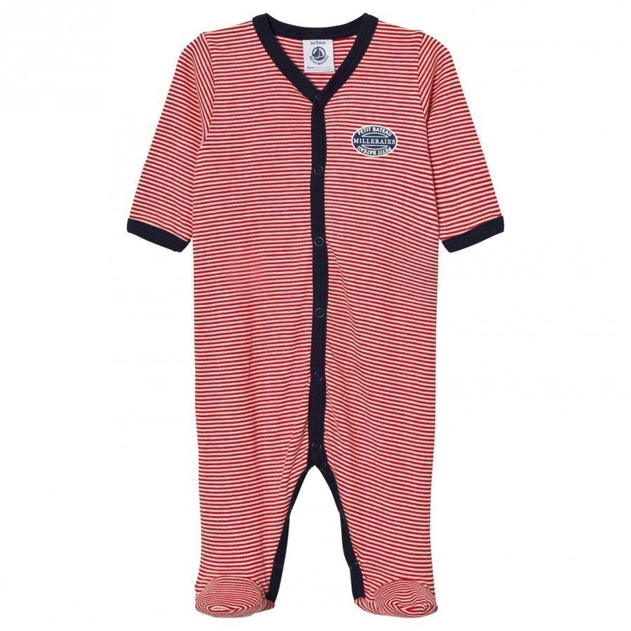 Petit Bateau Footed Baby Body Red Body