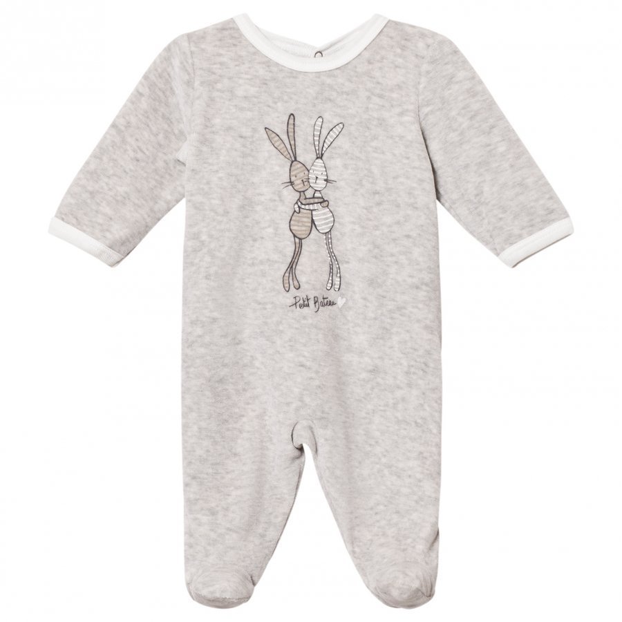 Petit Bateau Grey Rabbit Footed Baby Body