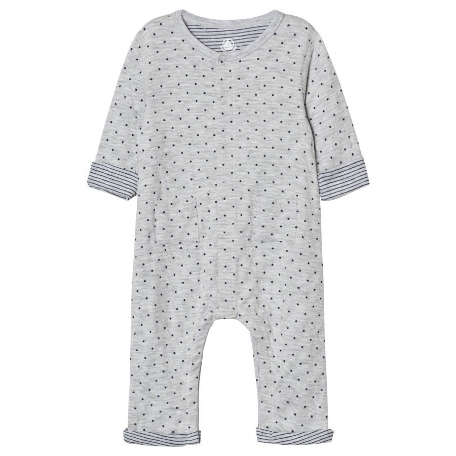 Petit Bateau Grey Stars One-Piece Body