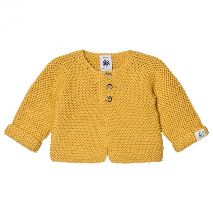 Petit Bateau Knit Cardigan Ocre Yellow Neuletakki