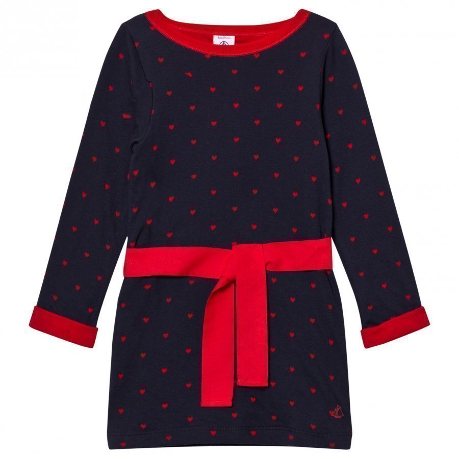 Petit Bateau Marine Dress Red Hearts Mekko