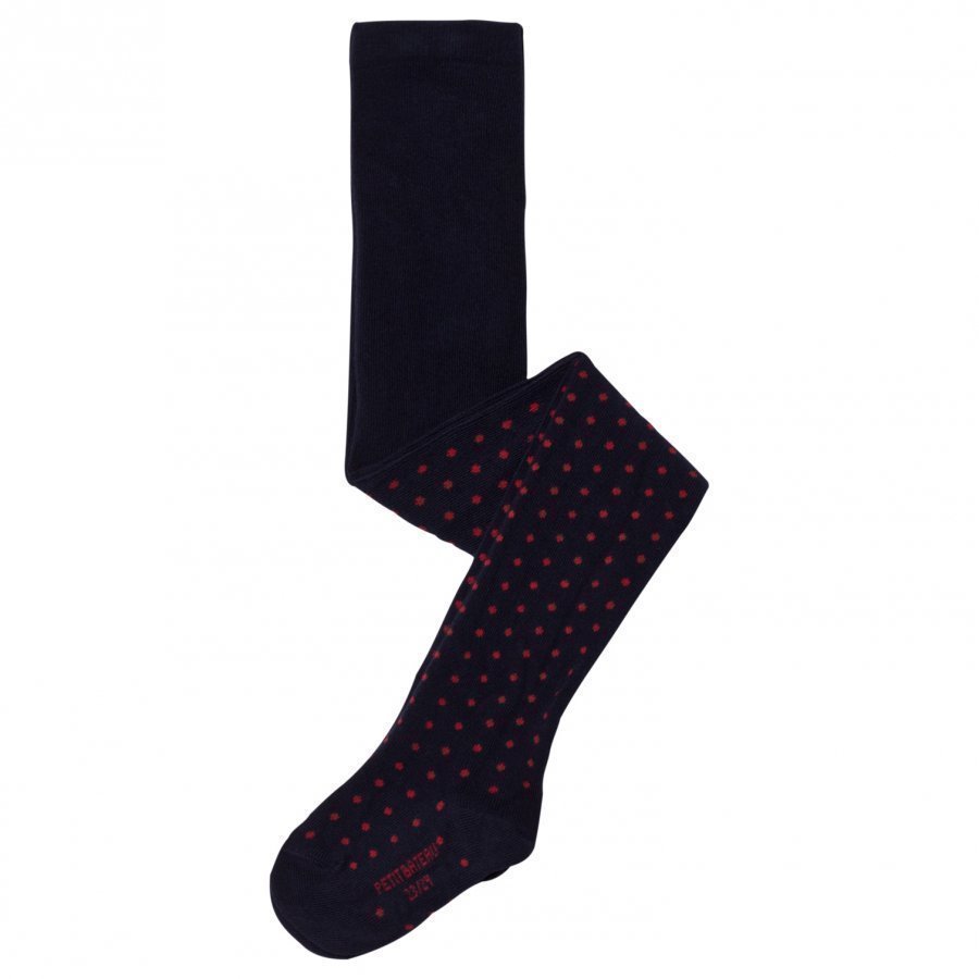 Petit Bateau Marine Red Polka Dot Tights Sukkahousut