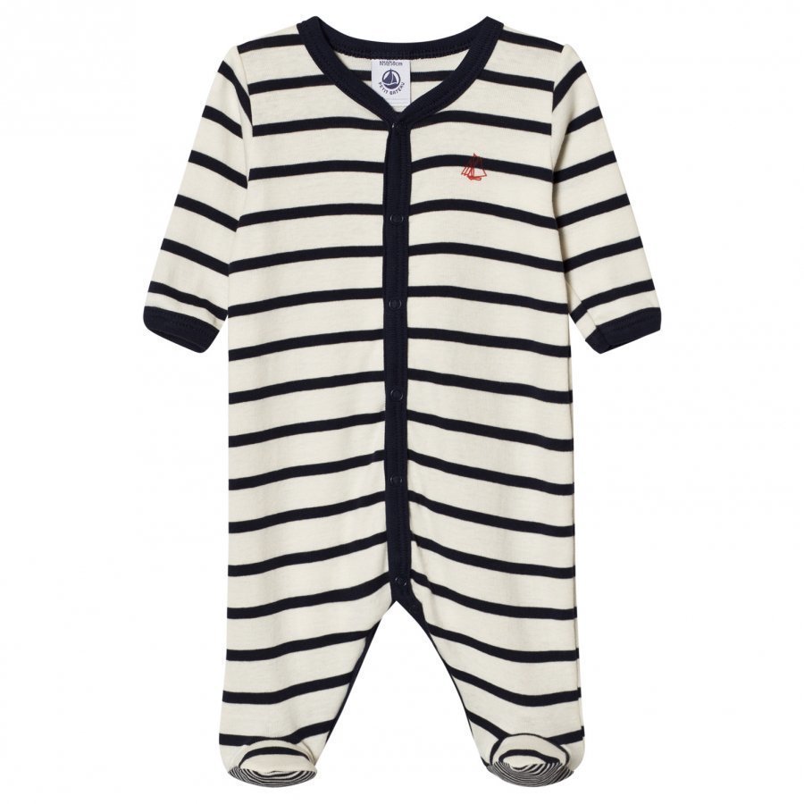 Petit Bateau Marine Stripe Footed Baby Body