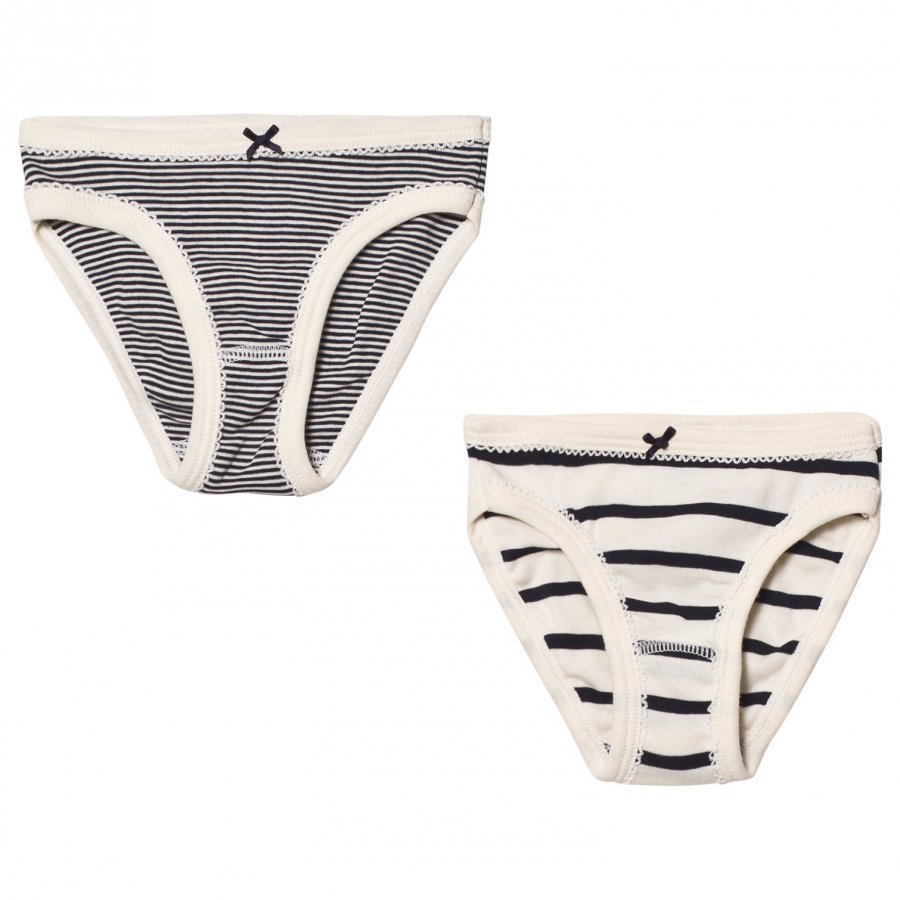 Petit Bateau Marine Stripe Panties 2 Pack Alushousut