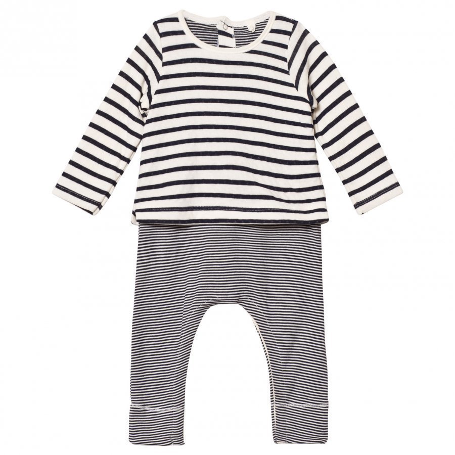 Petit Bateau Marine Striped One-Piece Cream Body