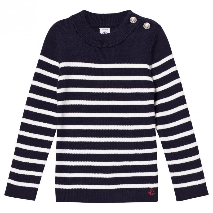 Petit Bateau Marine White Striped Nautical Sweater Neuletakki