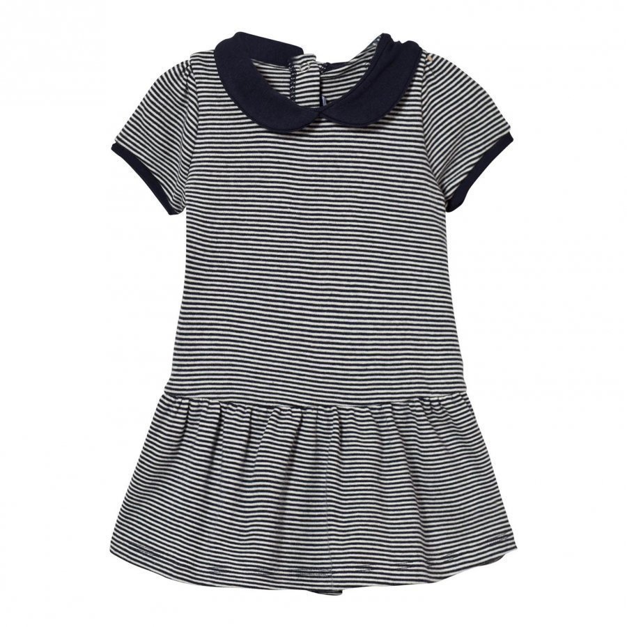 Petit Bateau Navy Stripe Collared Jersey Dress Mekko