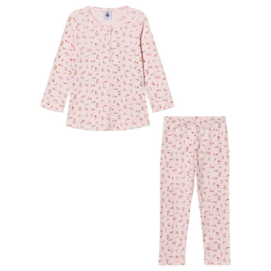 Petit Bateau Pink Flower Print Pyjamas Yöpuku
