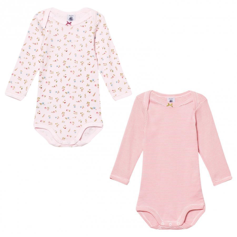 Petit Bateau Pink Pattern Baby Bodies 2 Pack Body