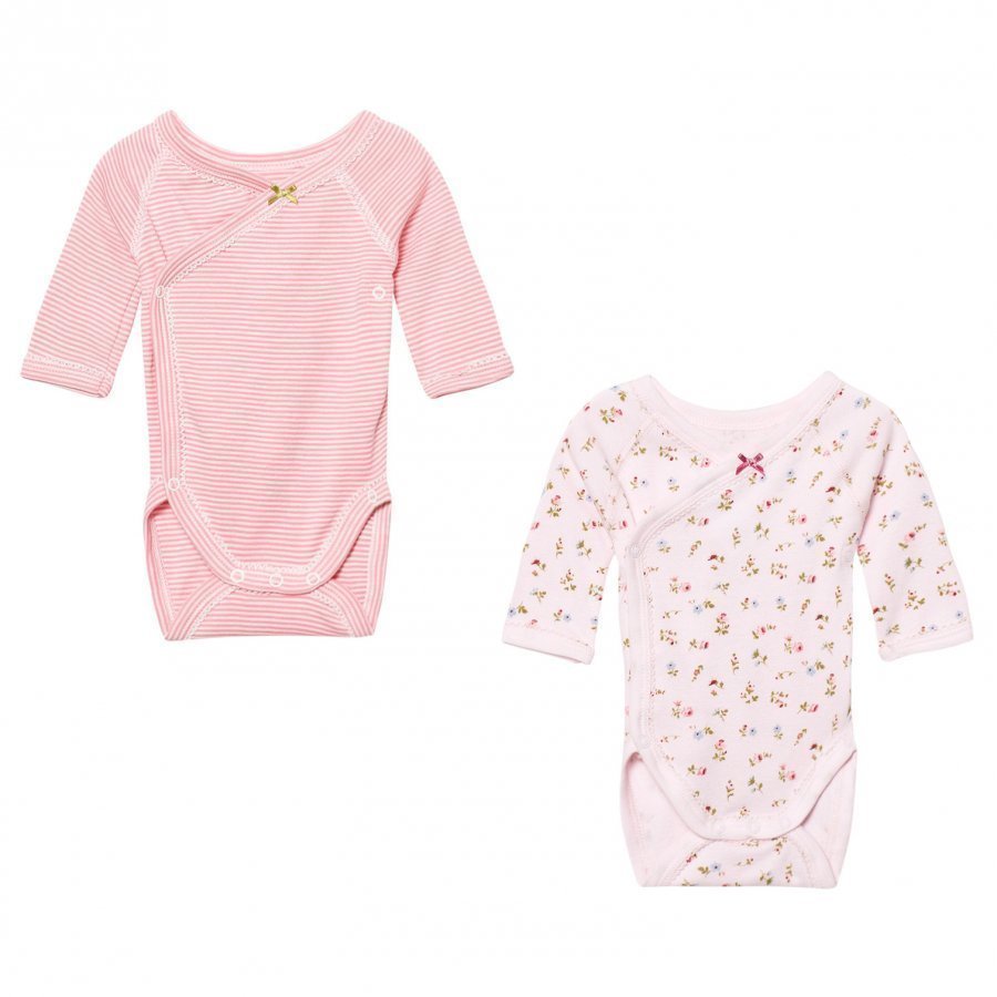 Petit Bateau Pink Pattern Wrap Baby Bodies 2 Pack Body