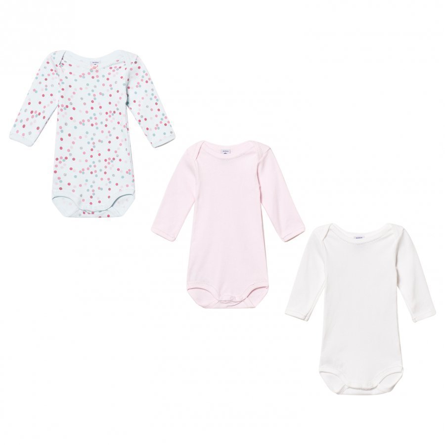 Petit Bateau Pink/Blue Baby Bodies 3 Pack Body