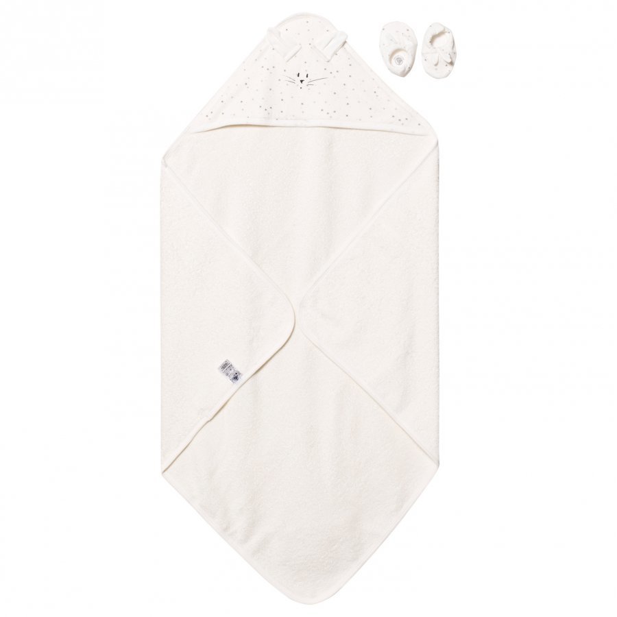 Petit Bateau Rabbit Towel And Slippers Creme Pyyhesetti