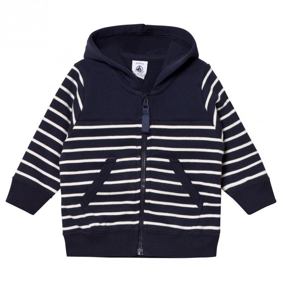 Petit Bateau Sweat Jacket Marine/Creme Oloasun Paita