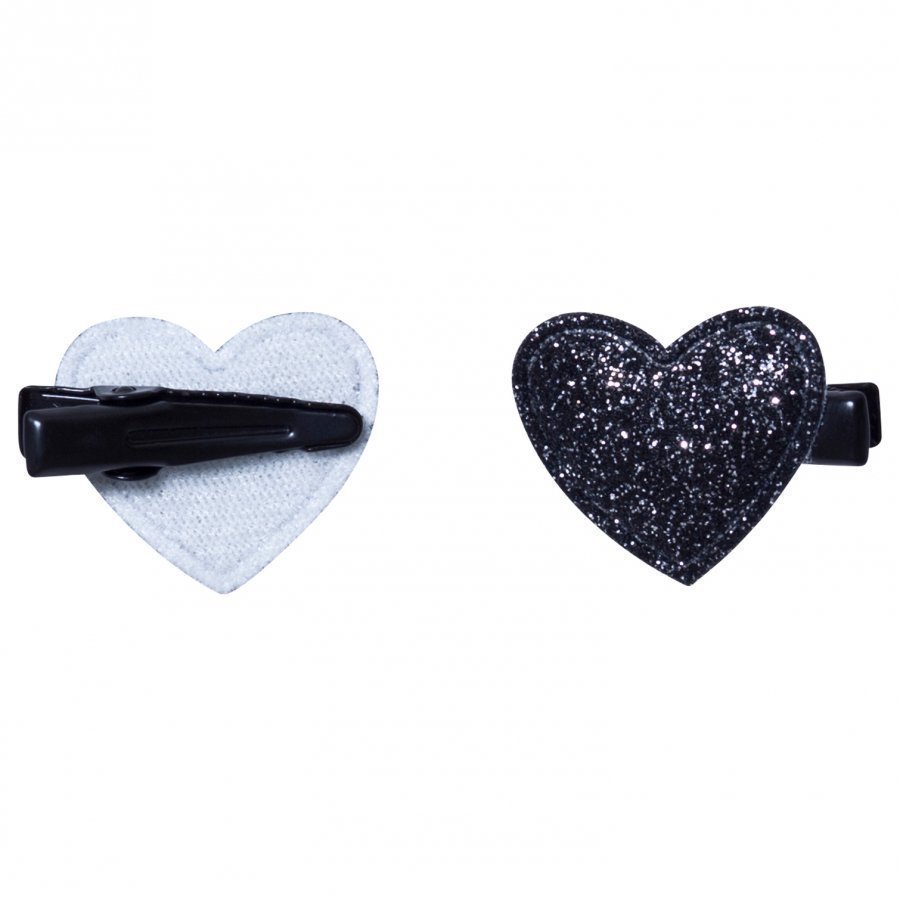 Petit By Sofie Schnoor Small Hair Clip With Heart Black Glitter Pinni