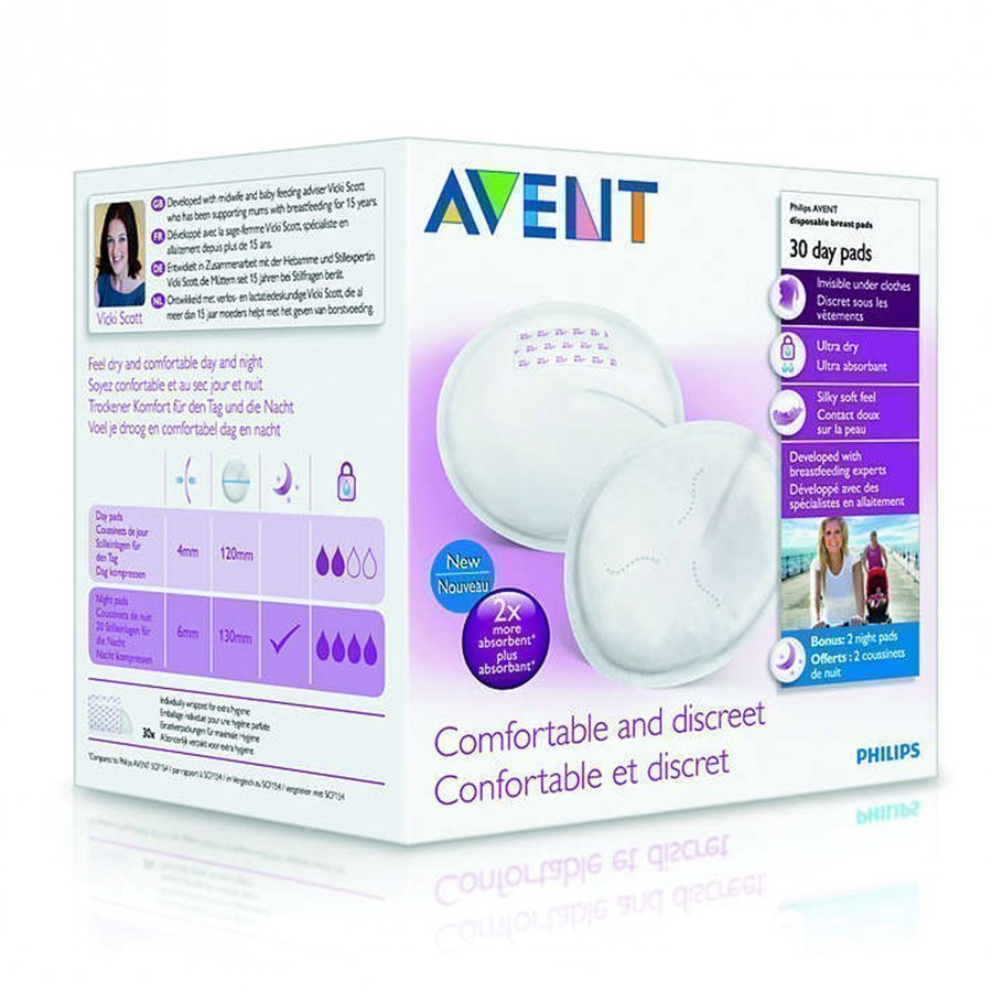 Philips Avent Disposable Breast Pads 30 Pack Day Imetystarvike