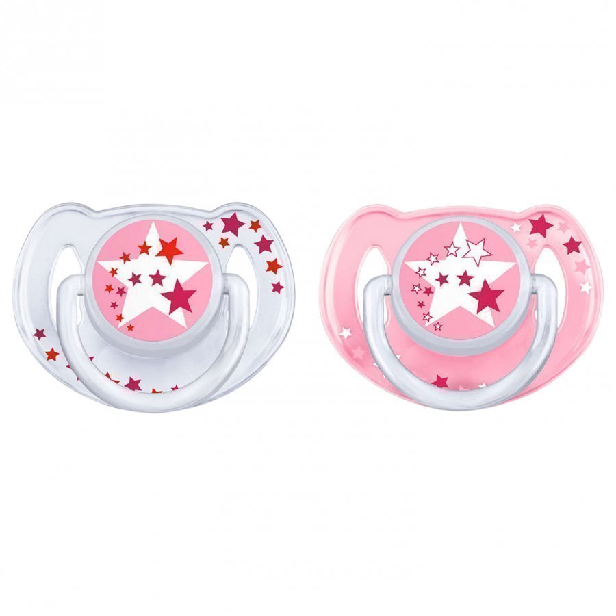 Philips Avent Night-Time Soother 6-18m 2 Pack Pink Tutti