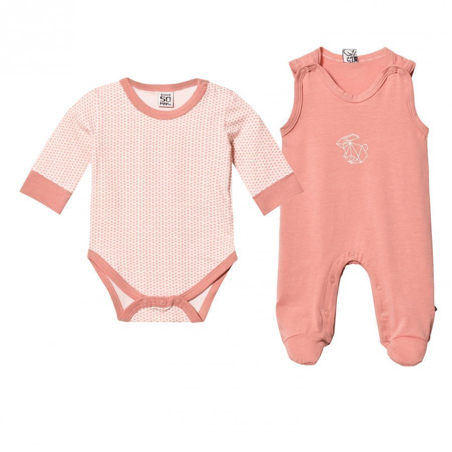 Pippi 2-Pack Footed Baby Body/Baby Body Rose Dawn Romper Puku