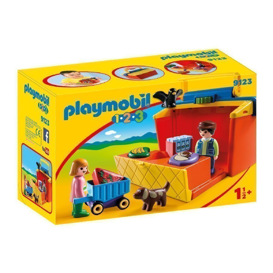 Playmobil 1 2 3 Kannettava Markkinakoju 9123