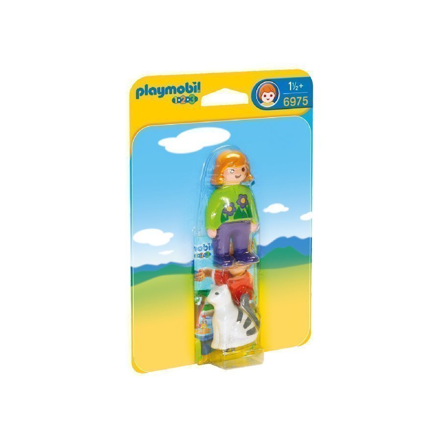 Playmobil 1 2 3 Nainen Ja Kissa 6975