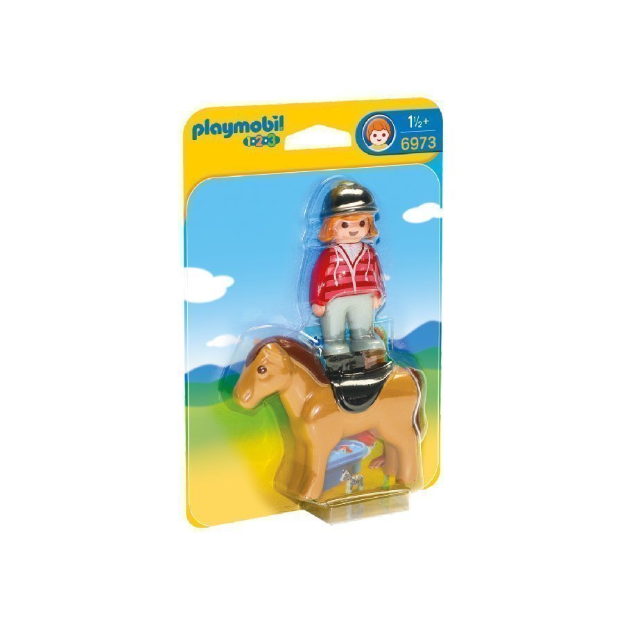 Playmobil 1 2 3 Ratsastaja Ja Hevonen 6973