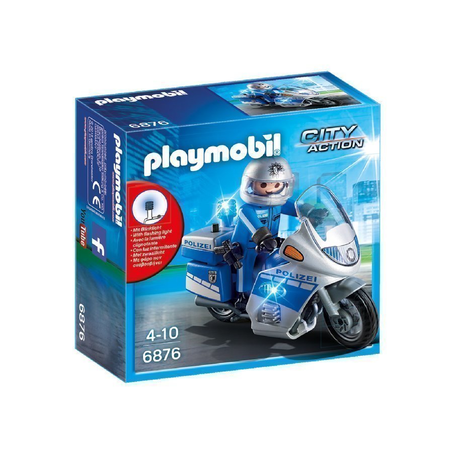 Playmobil City Action Moottoripyöräpoliisi Led Valolla 6876