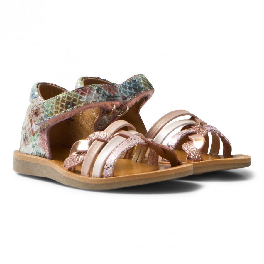 Pom Dapi Pink Metallic Poppy Braided Sandals Remmisandaalit