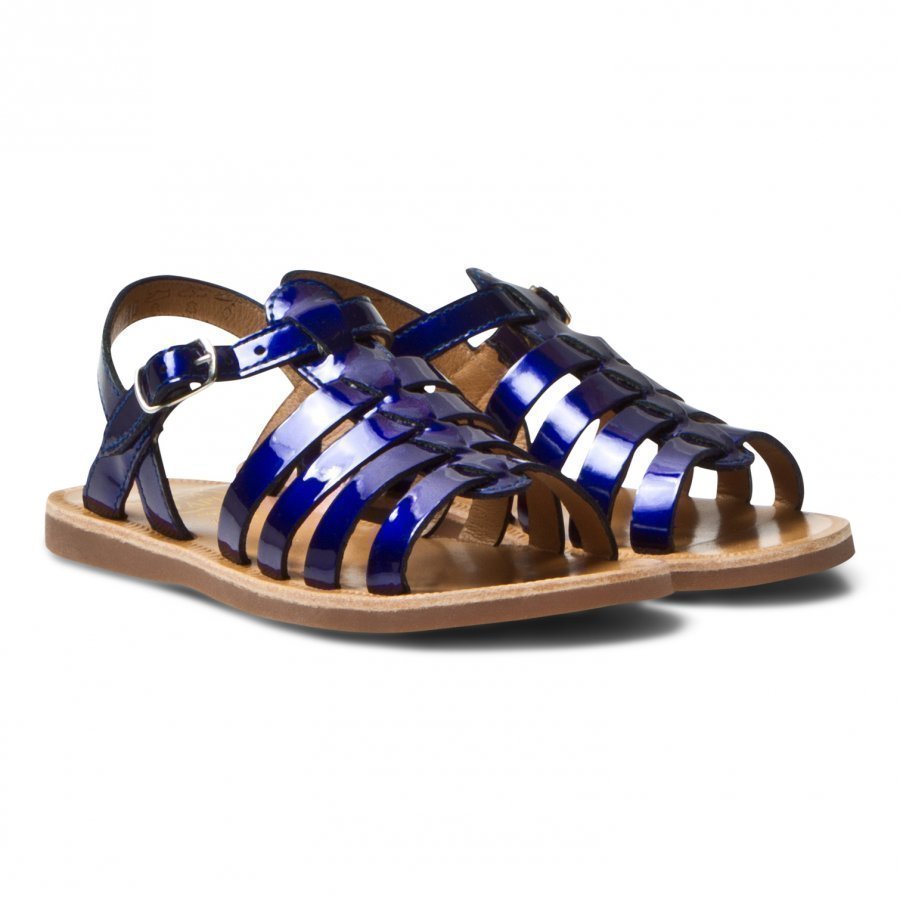 Pom Dapi Plagette Strap Sandals Blue Shiny Remmisandaalit